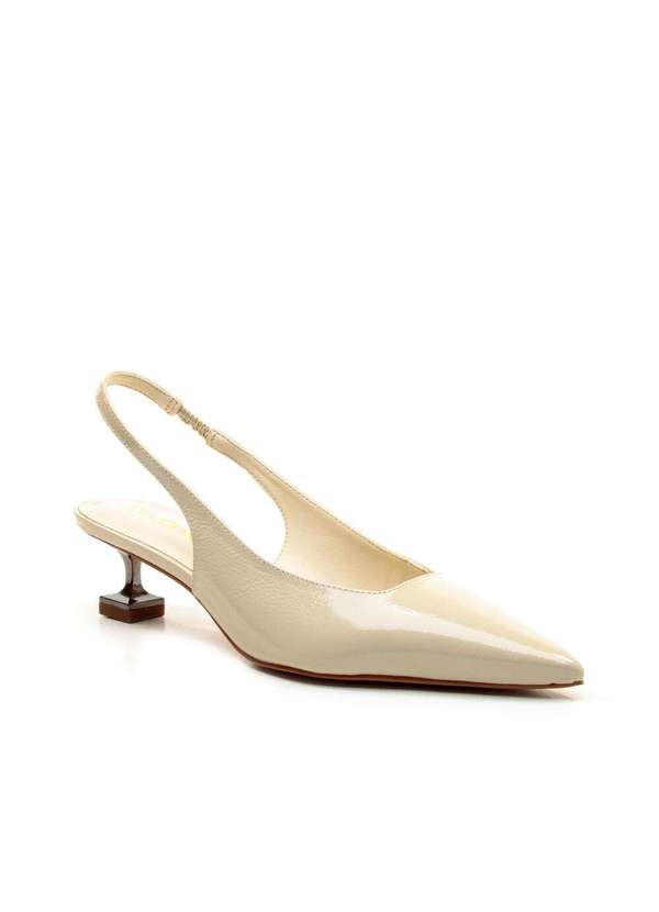 Cecconello - Slingback Couro Salto Baixo Cecconello 2393002-18 Off White 2