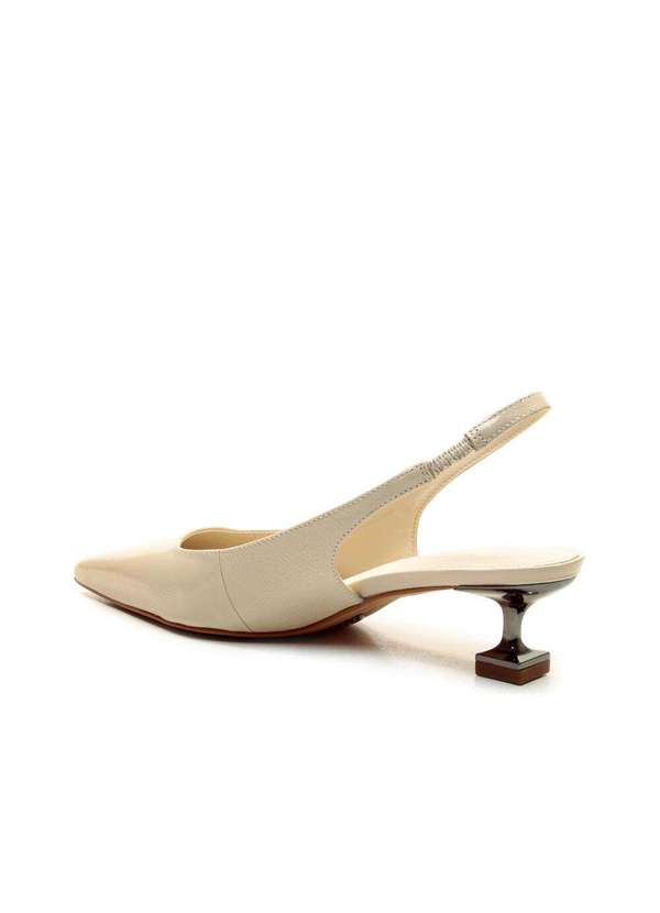 Cecconello - Slingback Couro Salto Baixo Cecconello 2393002-18 Off White 3