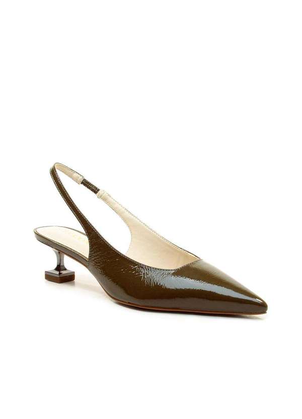 Cecconello - Slingback Couro Salto Baixo Cecconello 2393002-18 Verde 2
