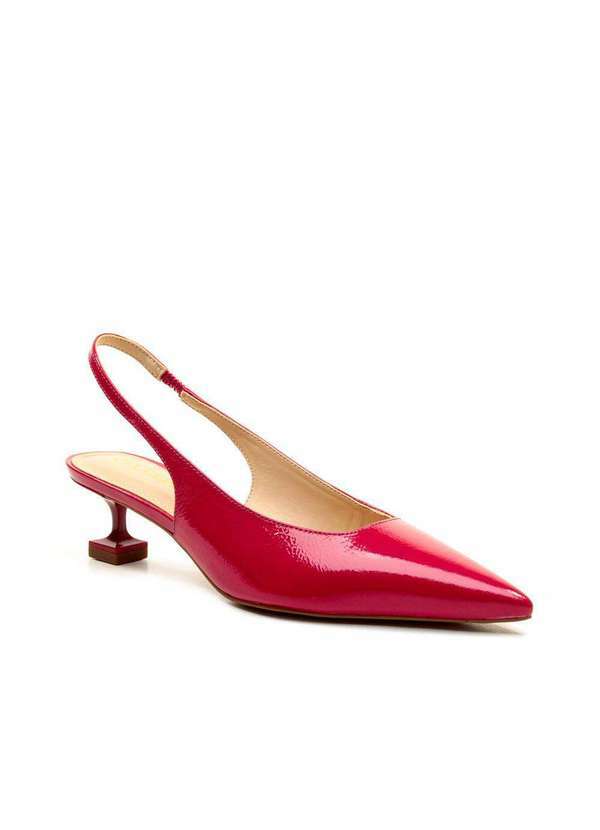 Cecconello - Slingback Couro Salto Baixo Cecconello 2393002-18 Vermelho 2