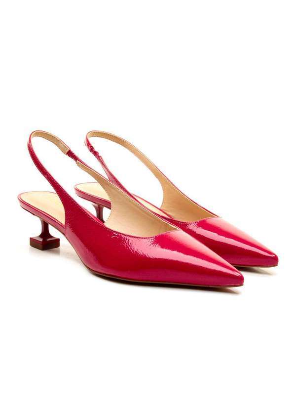 Cecconello - Slingback Couro Salto Baixo Cecconello 2393002-18 Vermelho 4