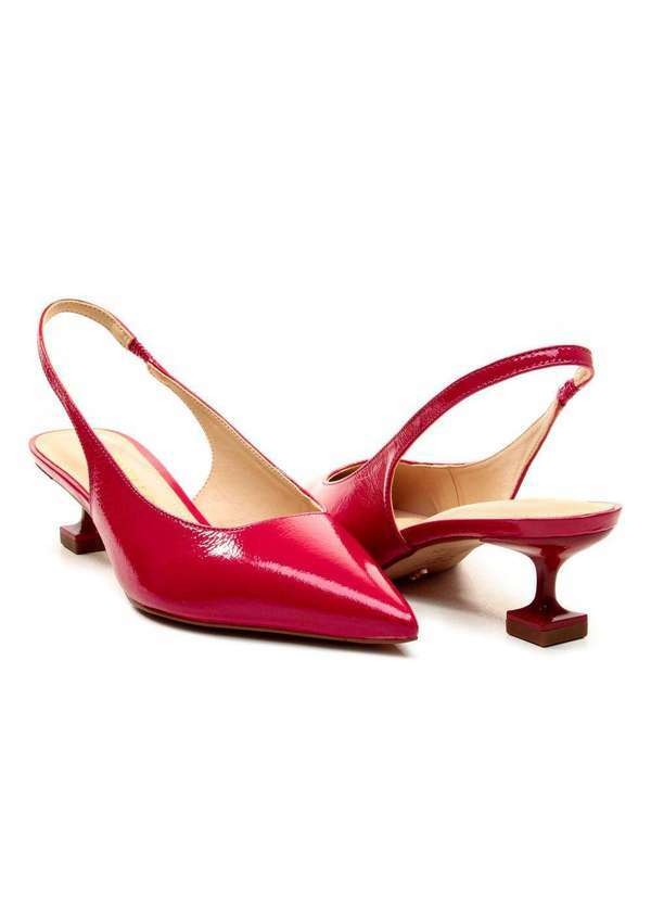 Cecconello - Slingback Couro Salto Baixo Cecconello 2393002-18 Vermelho 5