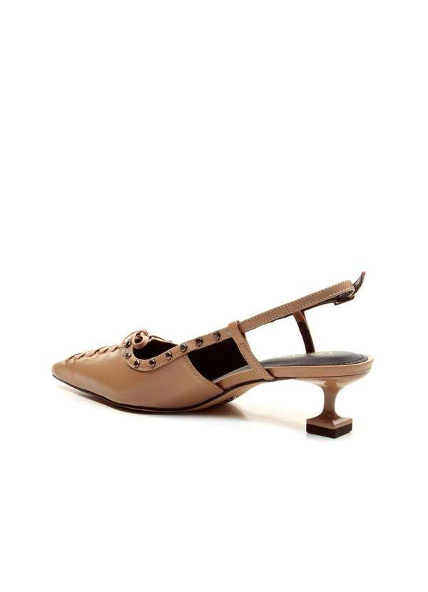 Cecconello - Slingback Couro Salto Baixo Cecconello 2393007-6 Marrom 3