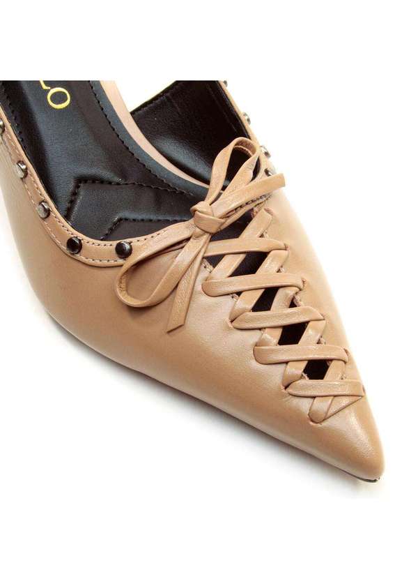 Cecconello - Slingback Couro Salto Baixo Cecconello 2393007-6 Marrom 5