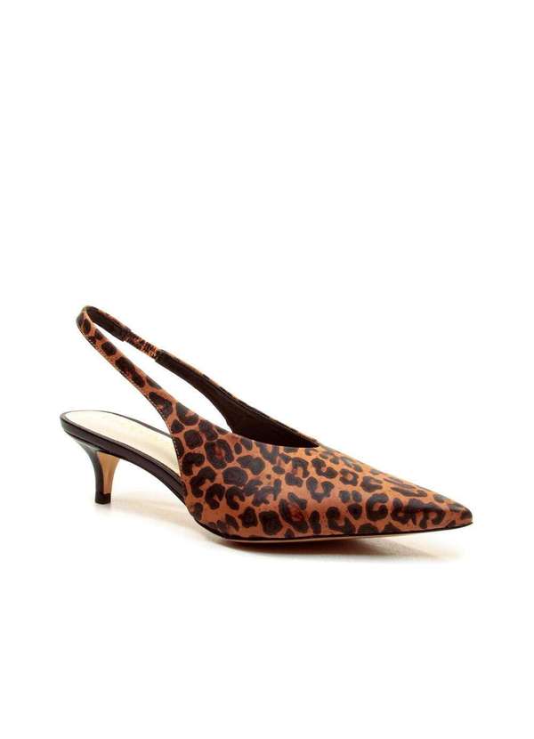 Cecconello - Slingback Couro Salto Baixo Cecconello 2629002-9 Onça 2