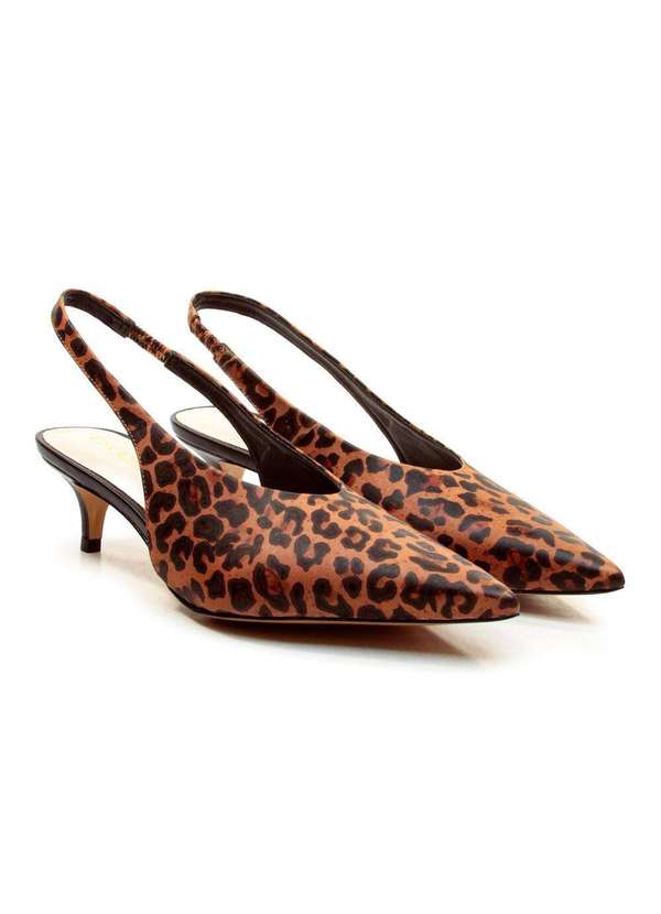 Cecconello - Slingback Couro Salto Baixo Cecconello 2629002-9 Onça 4