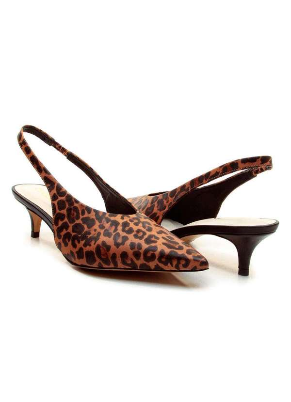 Cecconello - Slingback Couro Salto Baixo Cecconello 2629002-9 Onça 5