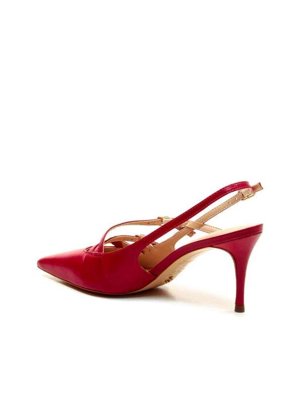 Cecconello - Slingback Couro Salto Médio Cecconello 2402001-12 Vermelho 3