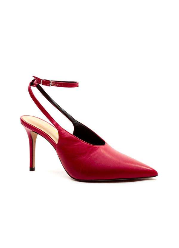Cecconello - Slingback Couro Salto Alto Cecconello 2643001-1 Vermelho 3