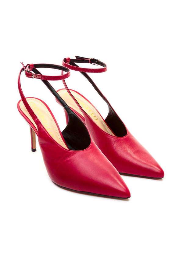 Cecconello - Slingback Couro Salto Alto Cecconello 2643001-1 Vermelho 5