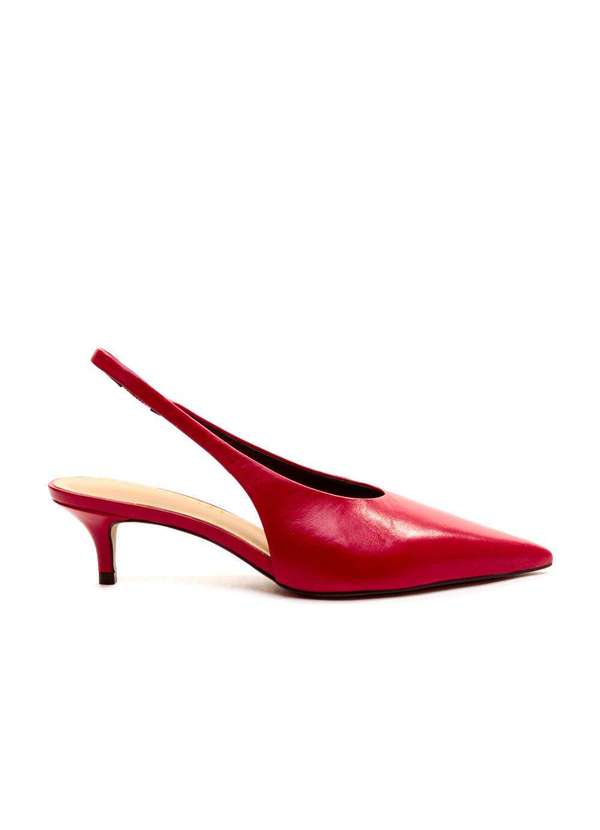 Cecconello - Slingback Couro Salto Baixo Cecconello 2629002-8 Vermelho