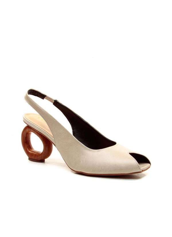 Cecconello - Slingback Peep Toe Couro Cecconello 2771001-2 Off White 2