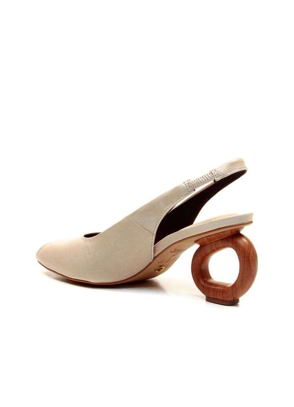 Cecconello - Slingback Peep Toe Couro Cecconello 2771001-2 Off White 3