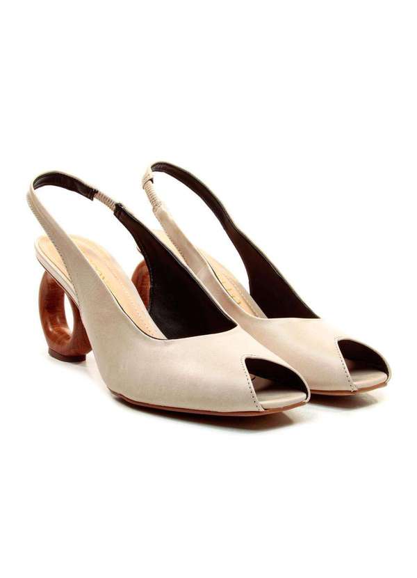 Cecconello - Slingback Peep Toe Couro Cecconello 2771001-2 Off White 4