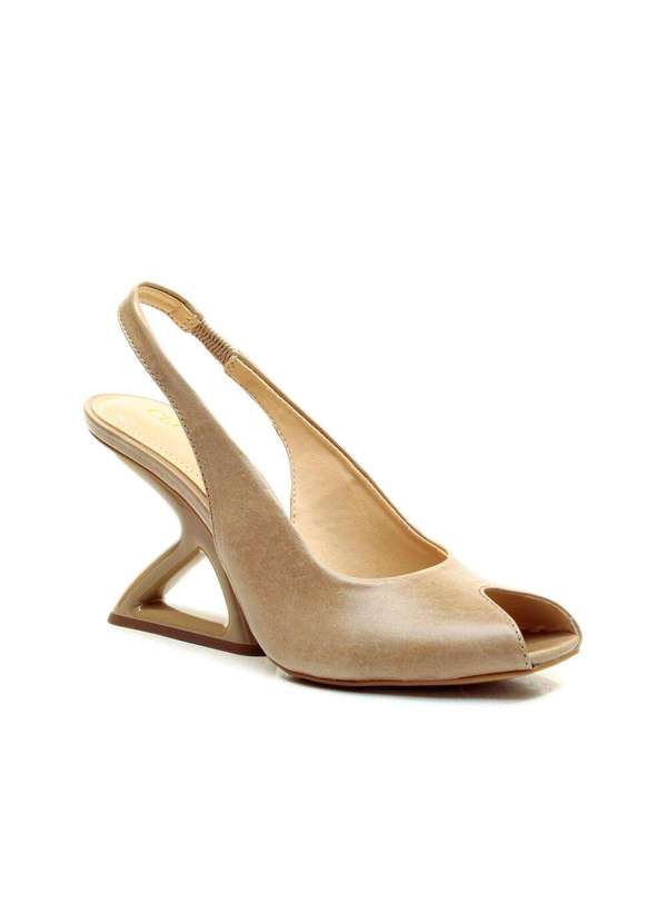 Cecconello - Slingback Peep Toe Couro Nude Cecconello 2773001-3 Nude 2