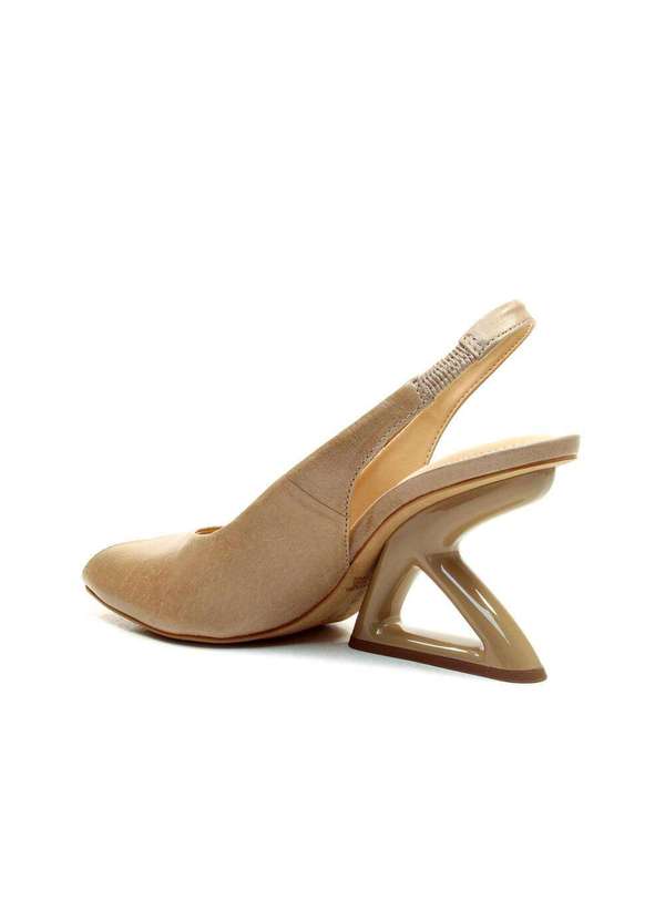 Cecconello - Slingback Peep Toe Couro Nude Cecconello 2773001-3 Nude 3