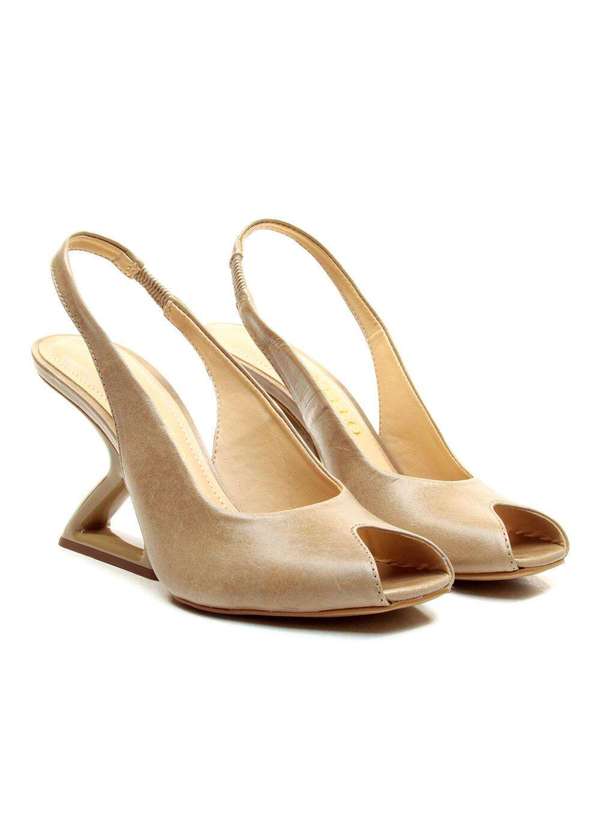 Cecconello - Slingback Peep Toe Couro Nude Cecconello 2773001-3 Nude 4