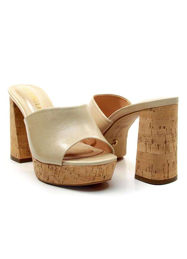 Cecconello - Tamanco Couro Plataforma Cecconello 2809004-1 Bege 4
