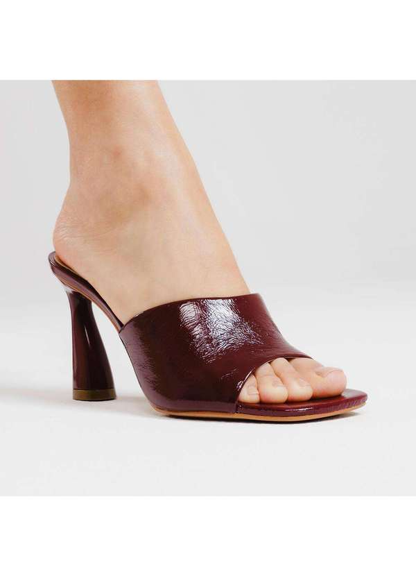 Cecconello - Tamanco Couro Bordô Salto Alto Cecconello 2693002-2 Bordo 2