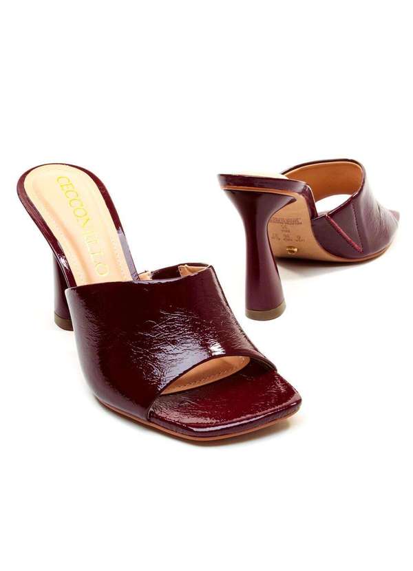 Cecconello - Tamanco Couro Bordô Salto Alto Cecconello 2693002-2 Bordo 5