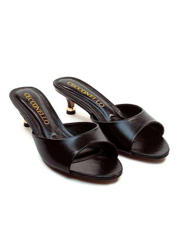 Cecconello - Tamanco Couro Salto Baixo Cecconello 2799001-7 Preto 4