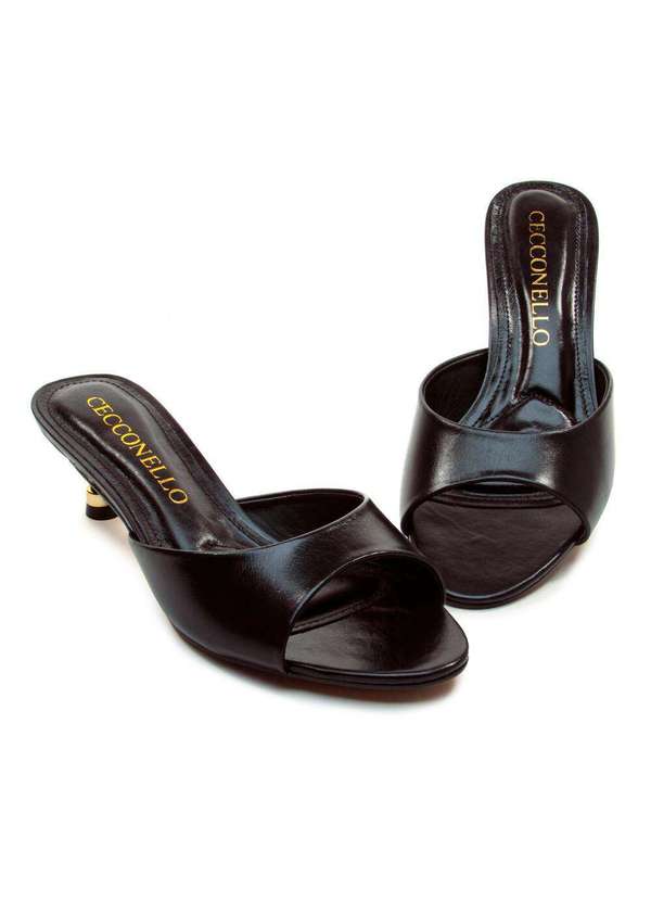 Cecconello - Tamanco Couro Salto Baixo Cecconello 2799001-7 Preto 5