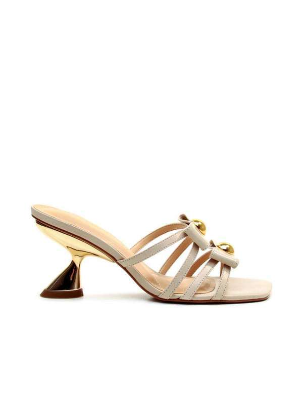 Cecconello - Tamanco Couro Salto Médio Cecconello 2736001-1 Off White