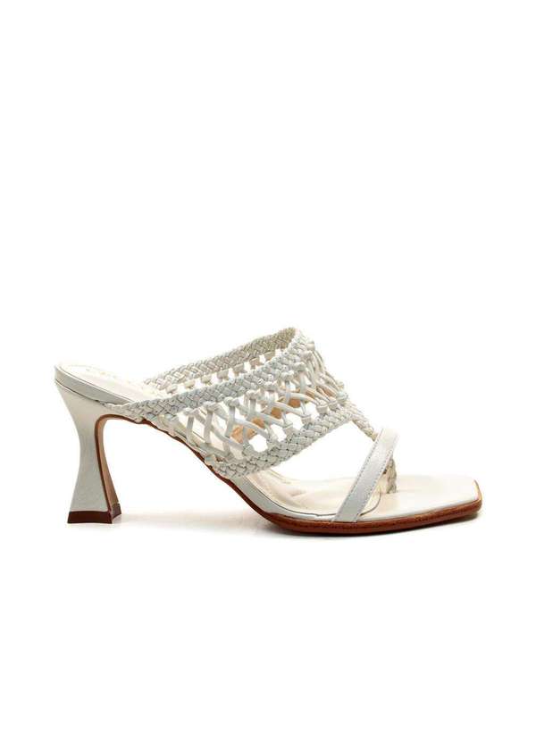 Cecconello - Tamanco Couro Salto Médio Cecconello 2719003-3 Branco