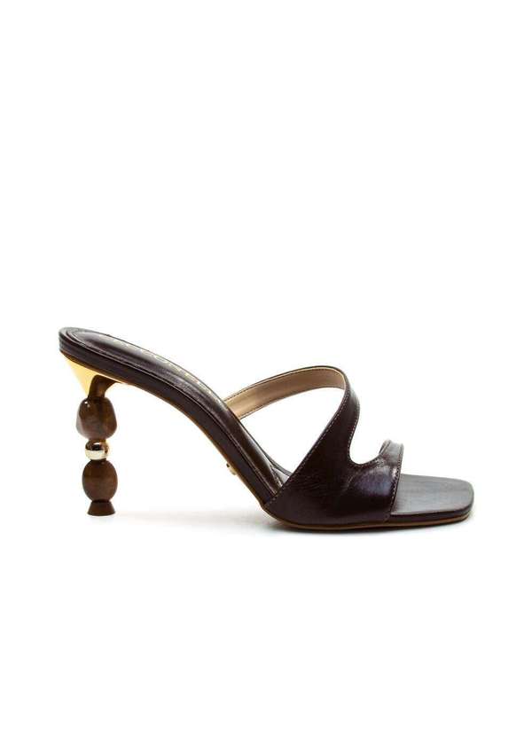 Cecconello - Tamanco Couro Salto Alto Cecconello 2814002-2 Marrom