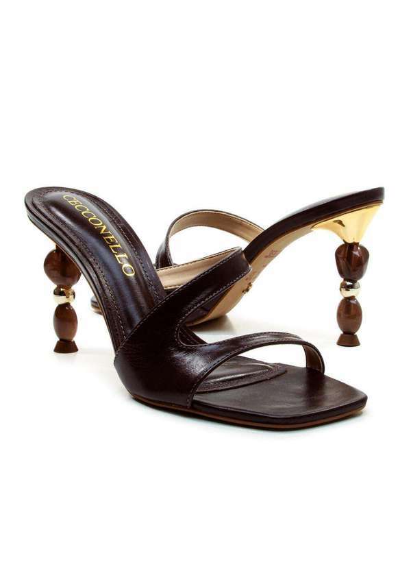 Cecconello - Tamanco Couro Salto Alto Cecconello 2814002-2 Marrom 5