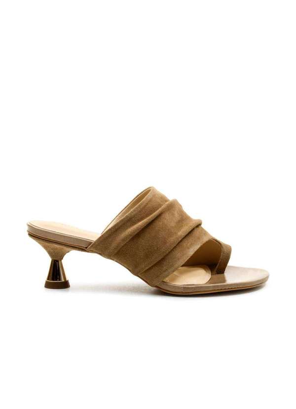 Cecconello - Tamanco Couro Nude Salto Baixo Cecconello 2784001-3 Marrom