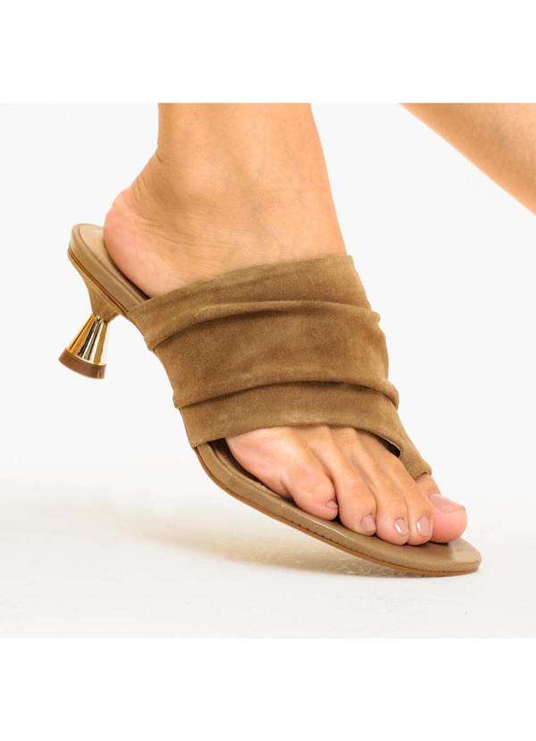 Cecconello - Tamanco Couro Nude Salto Baixo Cecconello 2784001-3 Marrom 2