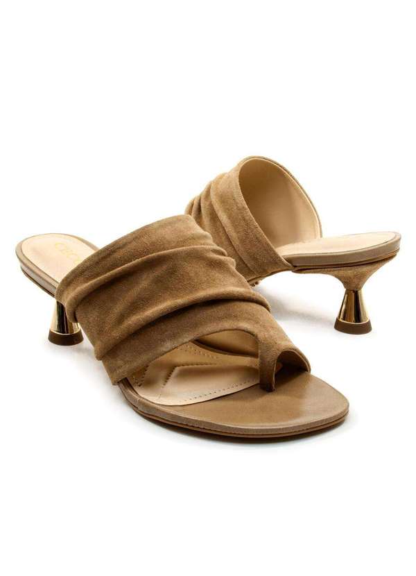 Cecconello - Tamanco Couro Nude Salto Baixo Cecconello 2784001-3 Marrom 5