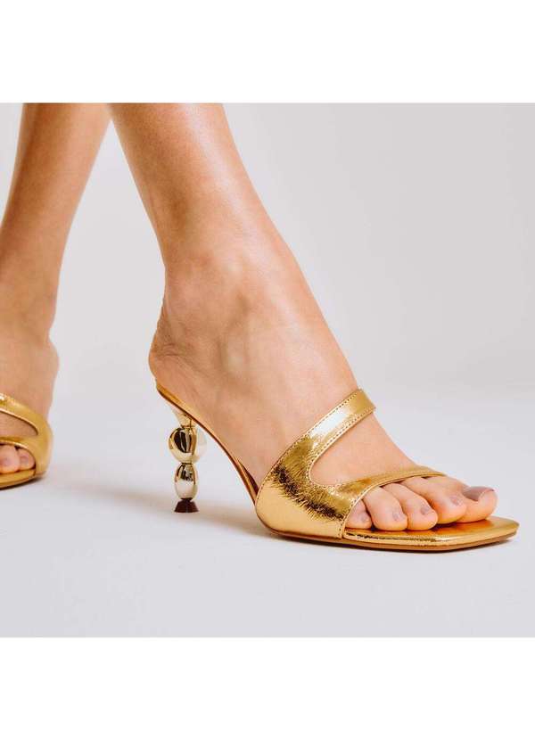 Cecconello - Tamanco C Salto Médio Cecconello 2815002-2 Ouro 2