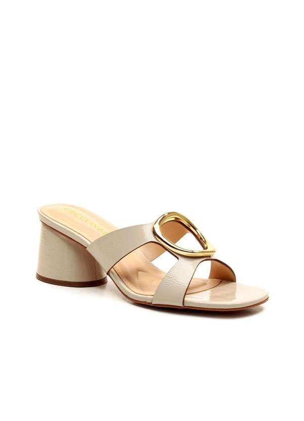 Cecconello - Tamanco Couro Salto Médio Cecconello 2542003-21 Off White 2