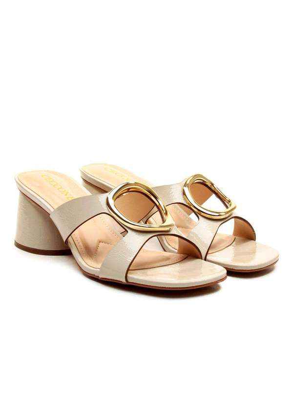 Cecconello - Tamanco Couro Salto Médio Cecconello 2542003-21 Off White 4