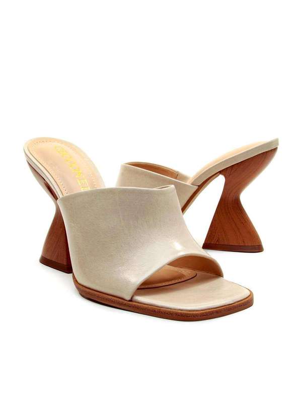 Cecconello - Tamanco Couro Salto Alto Cecconello 2718003-1 Off White 5