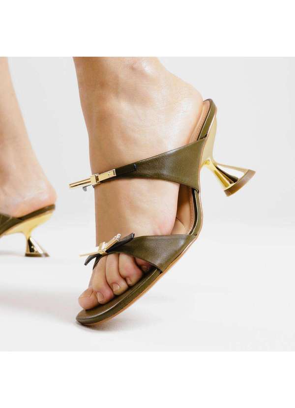 Cecconello - Tamanco Couro Salto Médio Cecconello 2692001-2 Verde 2