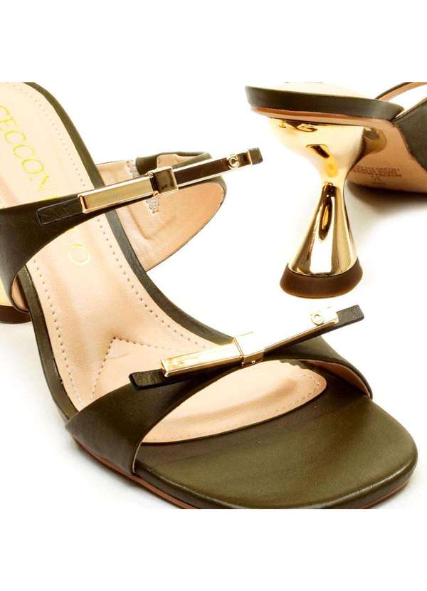 Cecconello - Tamanco Couro Salto Médio Cecconello 2692001-2 Verde 5