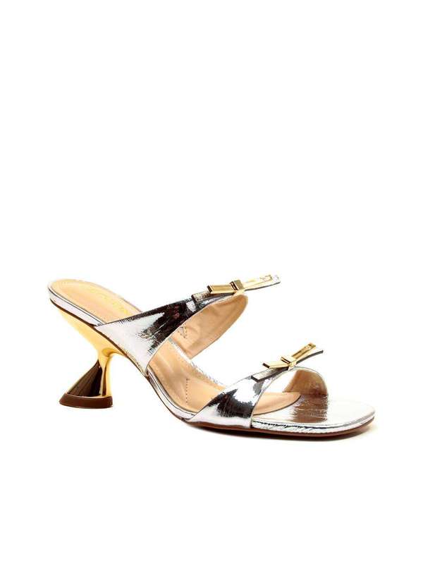 Cecconello - Tamanco Couro Salto Médio Cecconello 2692001-6 Prata 2