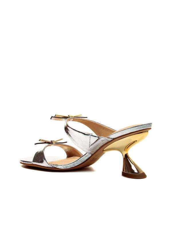 Cecconello - Tamanco Couro Salto Médio Cecconello 2692001-6 Prata 3