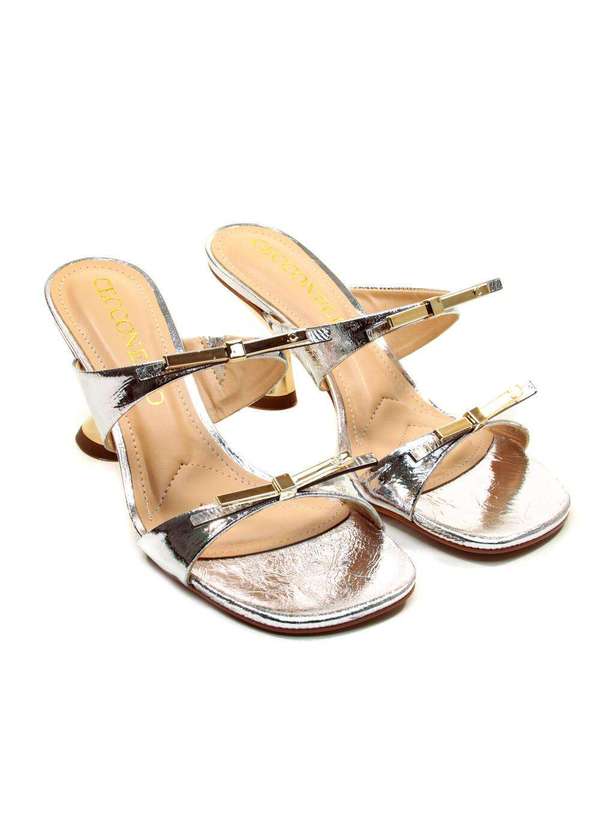 Cecconello - Tamanco Couro Salto Médio Cecconello 2692001-6 Prata 4