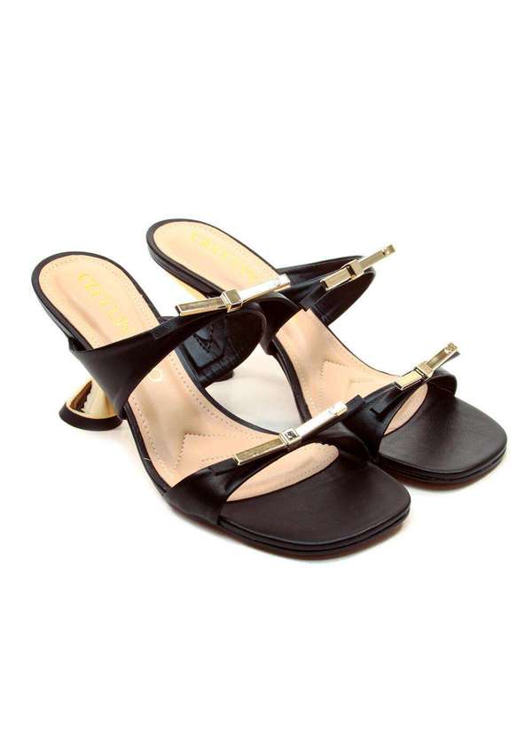 Cecconello - Tamanco Couro Salto Médio Cecconello 2692001-4 Preto 4