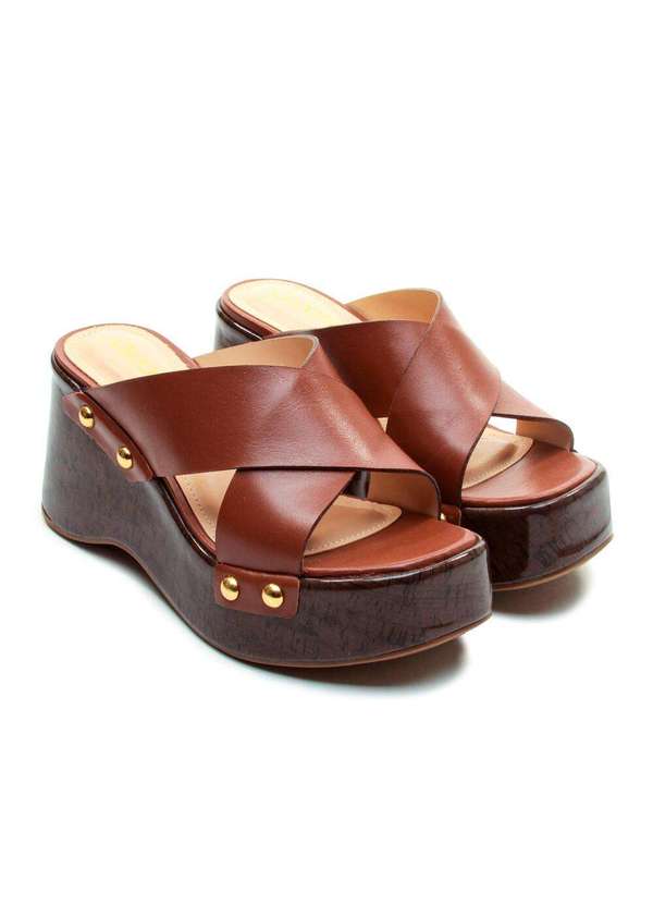 Cecconello - Tamanco Plataforma Couro Cecconello 2720003-1 Marrom 4