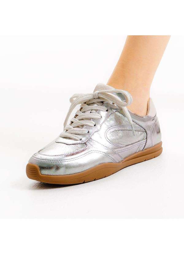 Cecconello - Tênis Casual Couro Cecconello 2617001-9 Prata 2