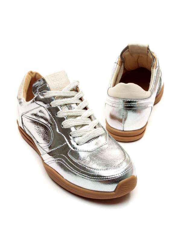 Cecconello - Tênis Casual Couro Cecconello 2617001-9 Prata 5