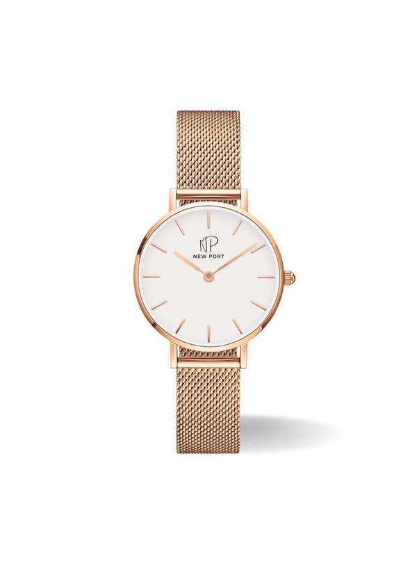 New Port - Relógio Feminino Analógico Casual Elegante Rosé New Port Unica
