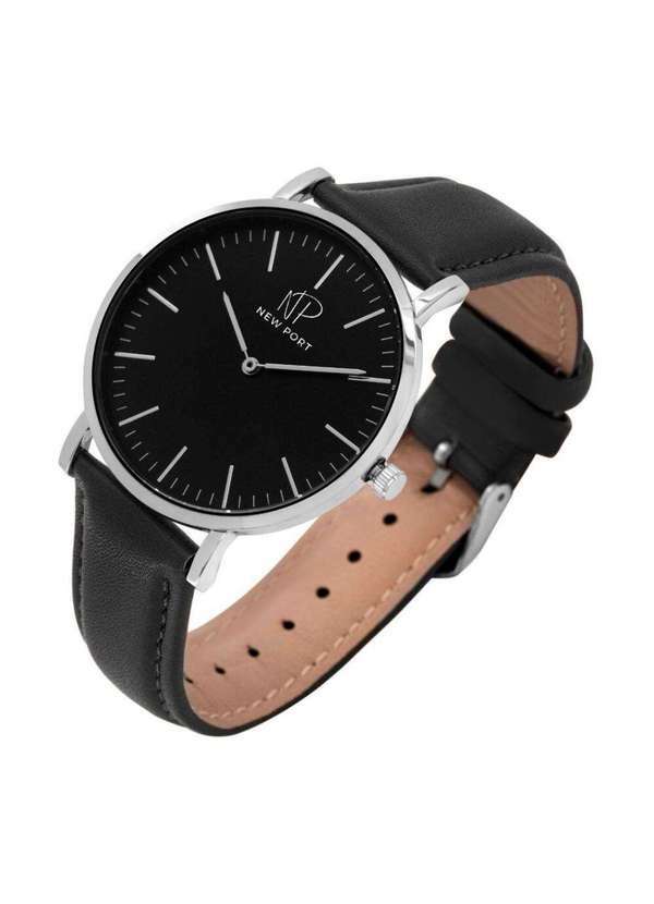 New Port - Relógio Feminino Analógico de Couro Casual Minimalista New Port Unica