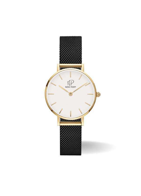 New Port - Relógio Feminino Analógico Dourado Casual Elegante New Port Unica