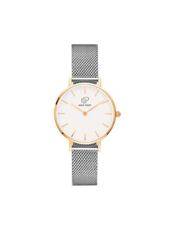 New Port - Relógio Feminino Bicolor Casual Clássico New Port 32mm Unica